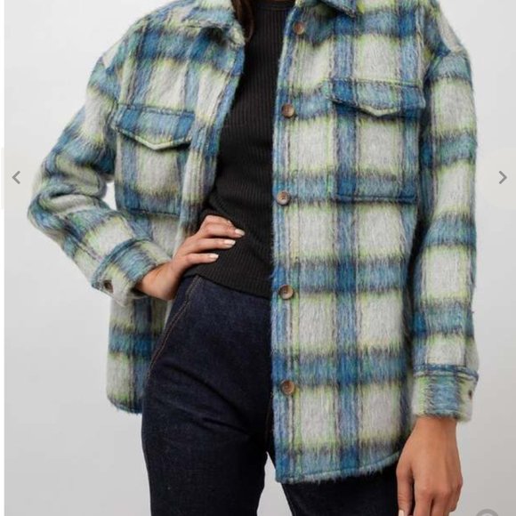 Rails Blue/yellow/white plaid jacket - Picture 1 of 13